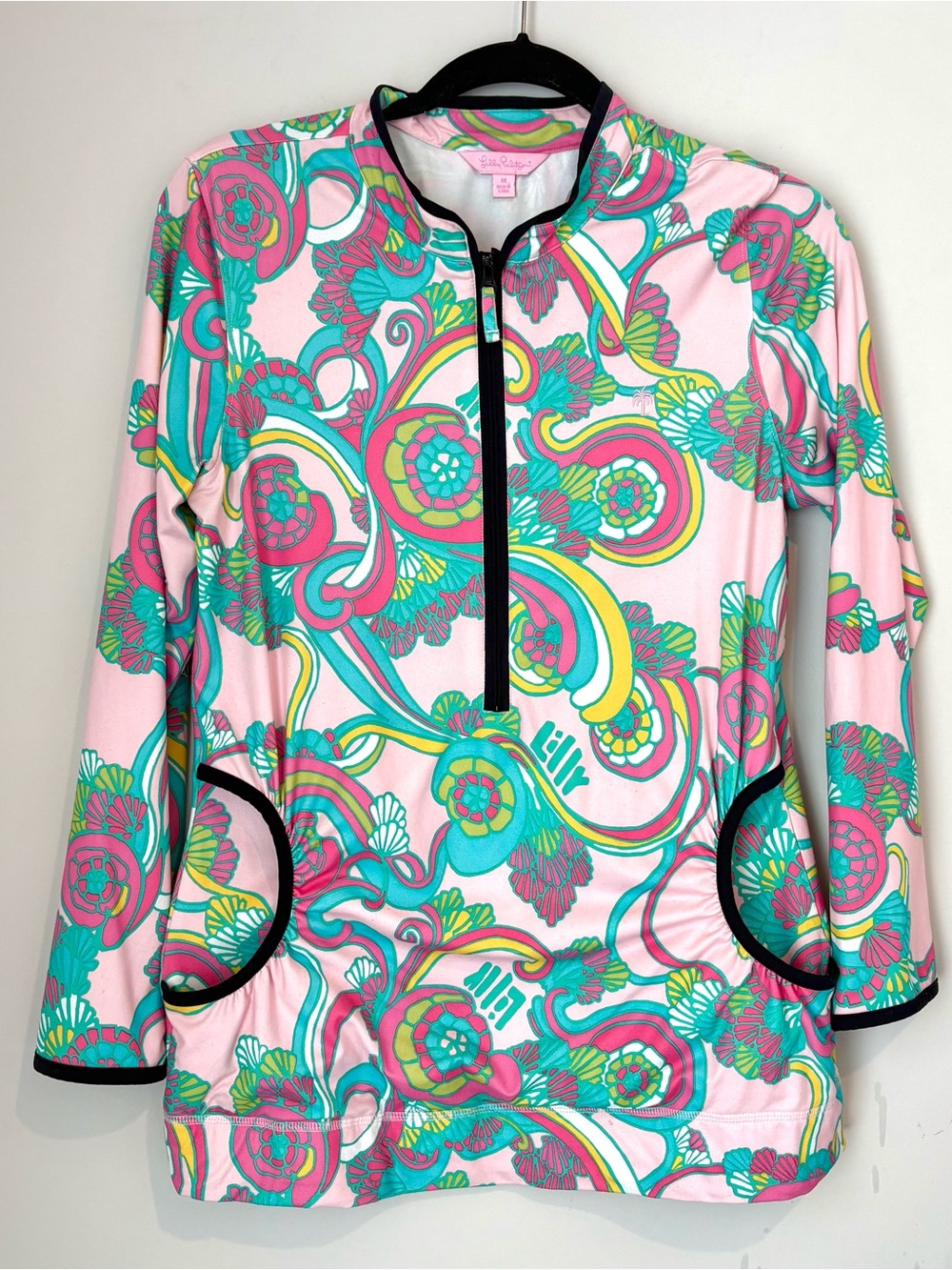 Lilly Pulitzer Trista Long Sleeve Activewear Half Zip Pullover Medium